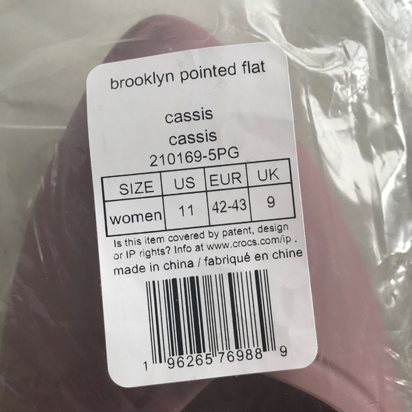 CROCS Brooklyn Pointed Toe Flat Cassis Slip On Ballet Flat Women’s Size 11 - Picture 16 of 16
